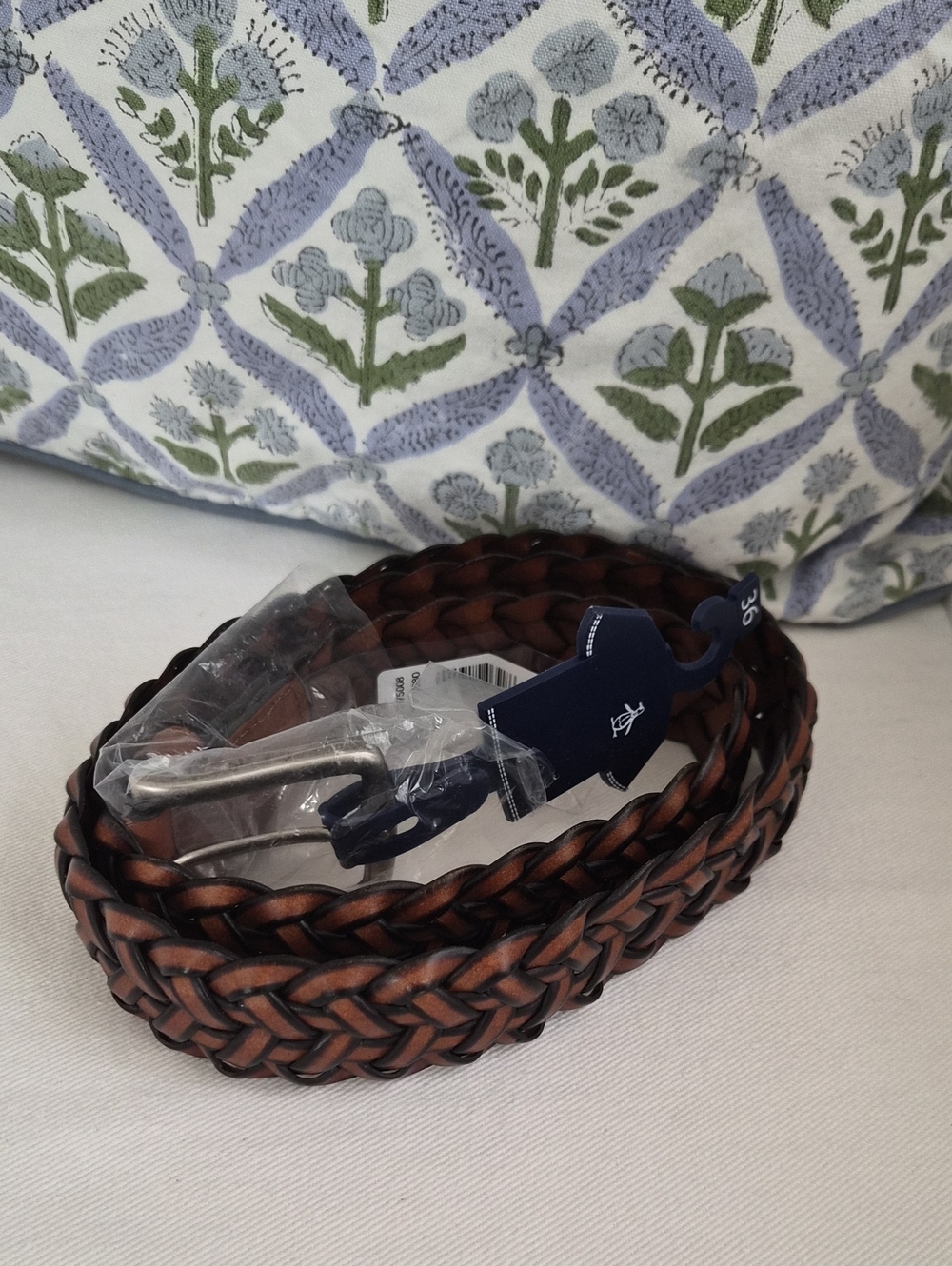 Original Penguin Men's Braided Leather Belt in Brown